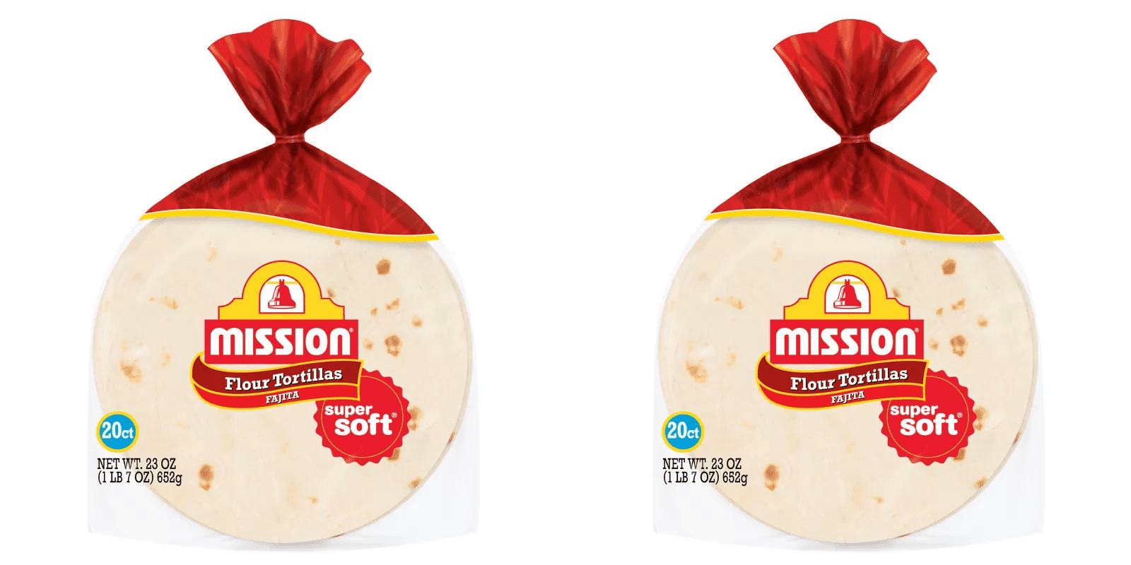 Mission Fajita Size Super Soft Flour Tortillas - 23oz/20ct pack of 2