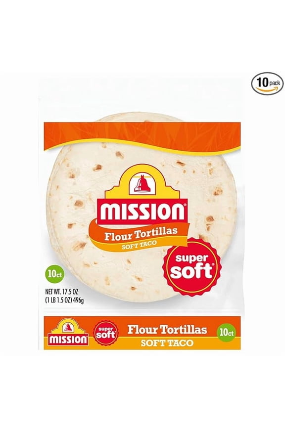 Soft Taco Flour Tortillas, Medium Size, 10 Count, Trans Fat Free( Pack of 3 )