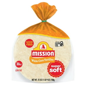 Mission Super Soft White Corn Tortillas, 30 Count