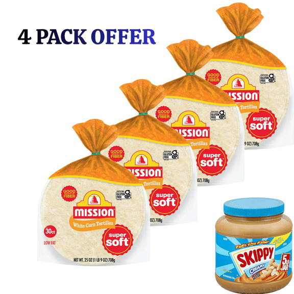 Mission Super Soft White Corn Tortillas, 30 Count