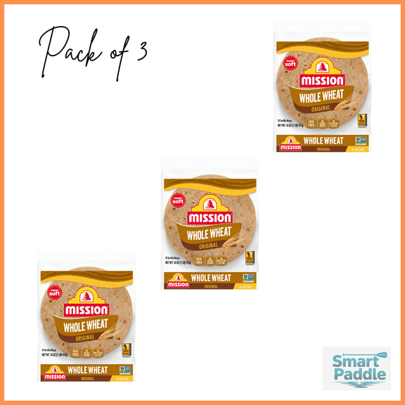 Mission Super Soft Whole Wheat Flour Tortillas, Soft Taco Size, 10 Count Pack oF 3