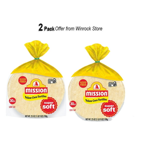 Mission Super Soft Yellow Corn Tortillas, 25 oz, 30 Count (2 Packs) - Winrock Store Offer