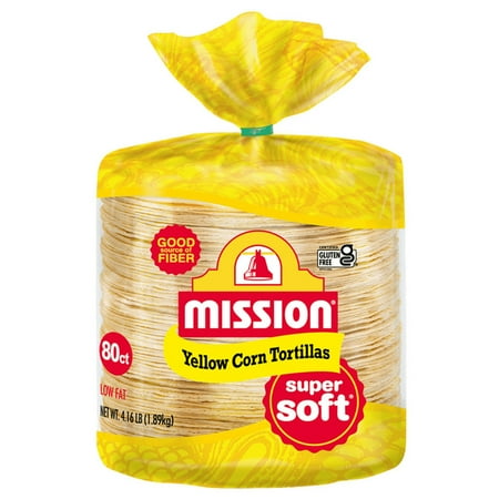 Mission Super Soft Yellow Corn Tortillas, 80 Count