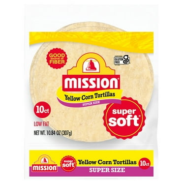 Mission Super Soft Yellow Corn Tortillas, Super Size, 10 Count