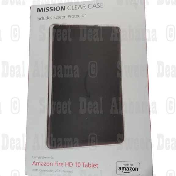 Mission Tablet Case For Amazon Fire Hd 10 Tablet, Clear W/ Screen Protector