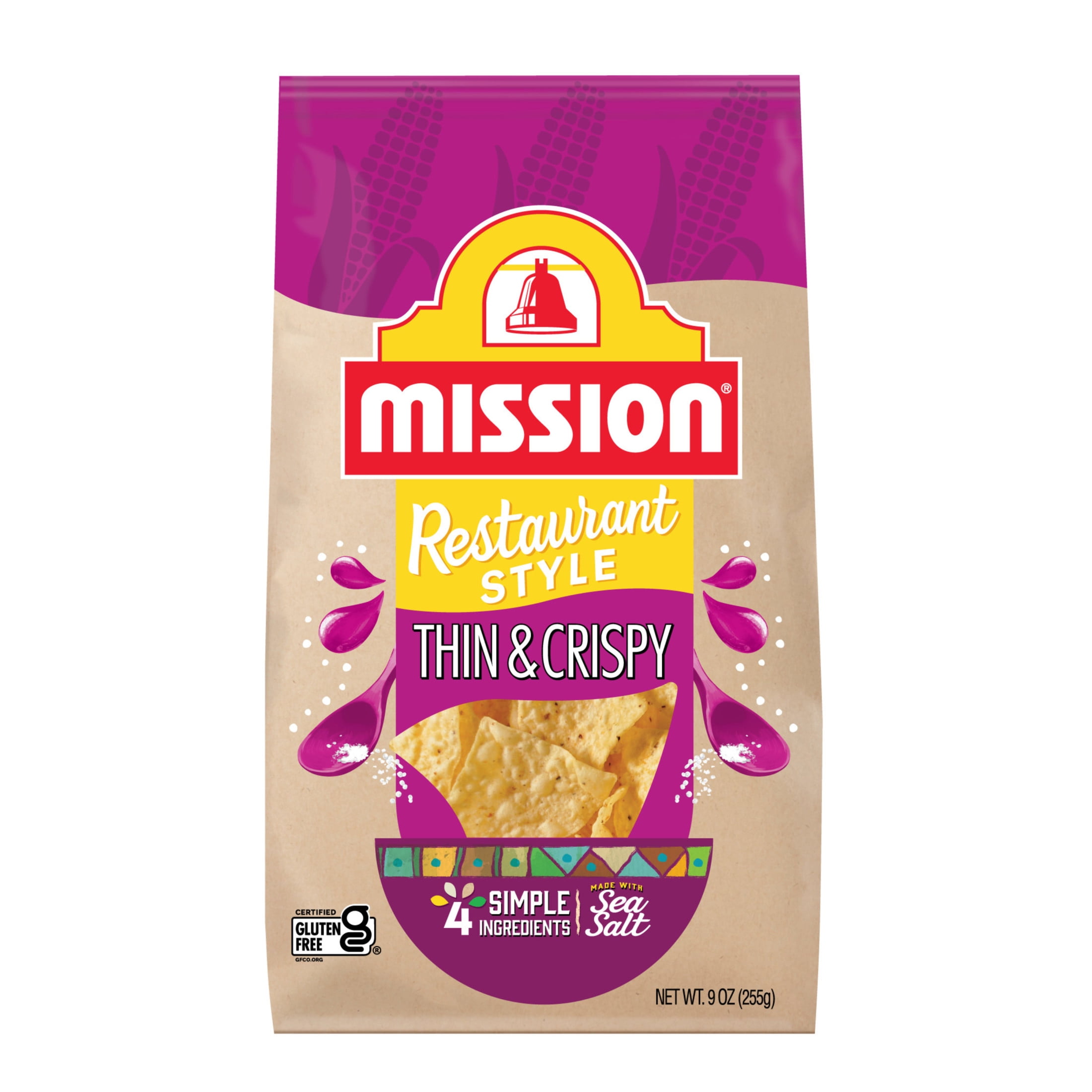 Mission Thin & Crispy Yellow Corn Tortilla Chips, 9 Ounce Bag