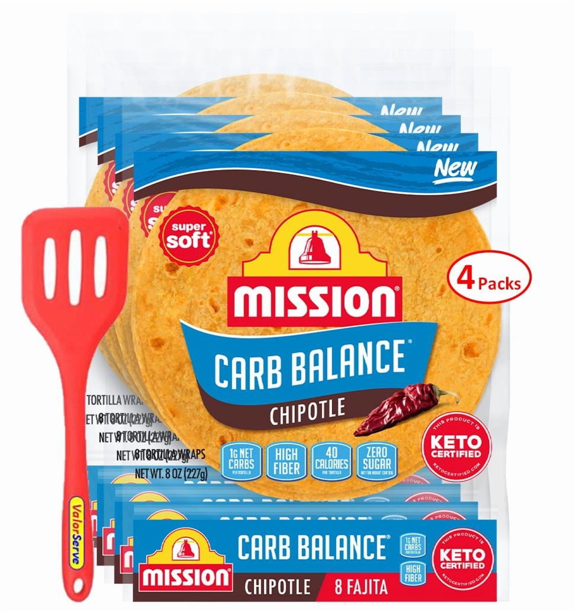 MISSION Carb Balance Chipotle Fajita Tortillas, 6-Inch Size, 1g