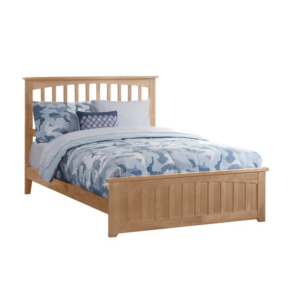 Mission Traditional Bed with Matching Foot Board, Multiple Colors and Sizes
