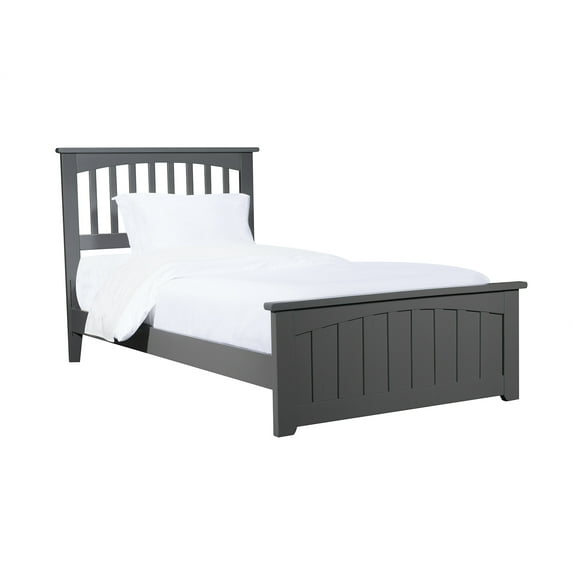 Mission Traditional Bed with Matching Foot Board, Multiple Colors and Sizes
