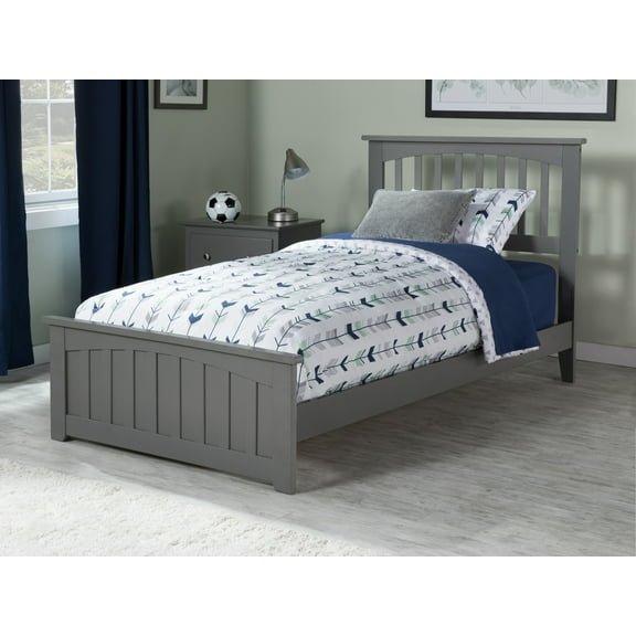 Mission Traditional Bed with Matching Foot Board, Multiple Colors and Sizes