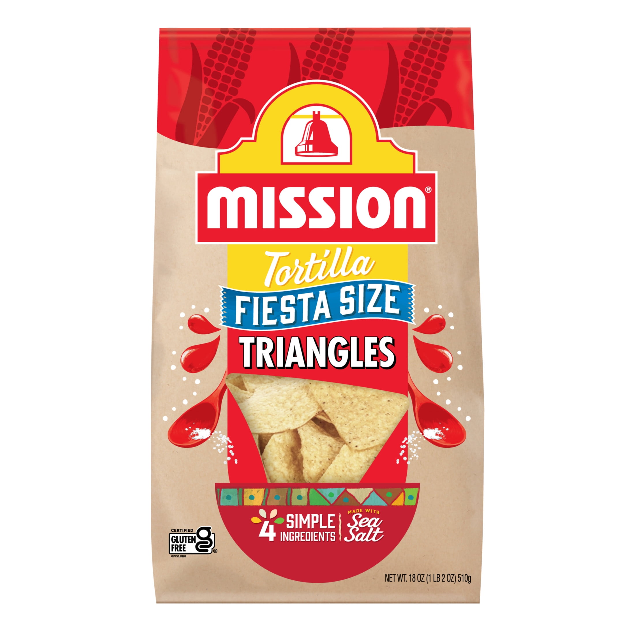 Mission Triangle White Corn Tortilla Chips, 18 Ounce Bag