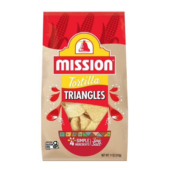 Mission Triangles White Corn Tortilla Chips, 11 Ounce Bag