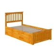 thumbnail image 1 of Mission Twin Extra Long Bed with Matching Footboard and Twin Extra Long Trundle in Caramel, 1 of 7