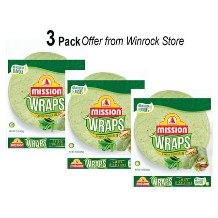 Mission Wraps Garden Spinach, 6 Count, 15 oz. (3 Pack) Offer from Winrock Store