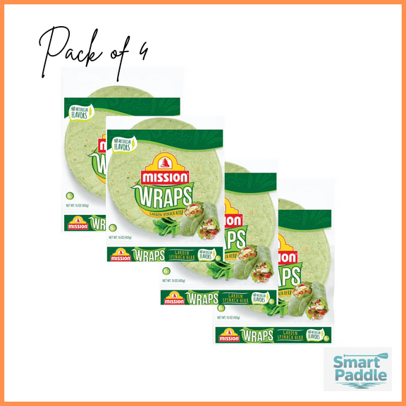Mission Wraps Garden Spinach, 6 Count pack of 4