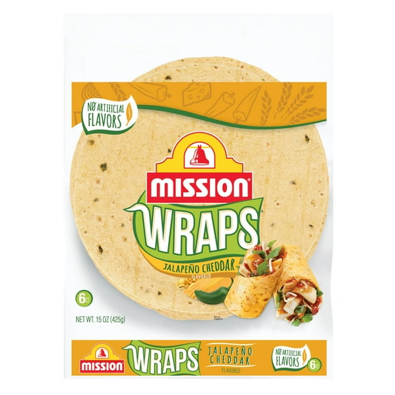 Mission Wraps Jalapeno Cheddar, 6 Count