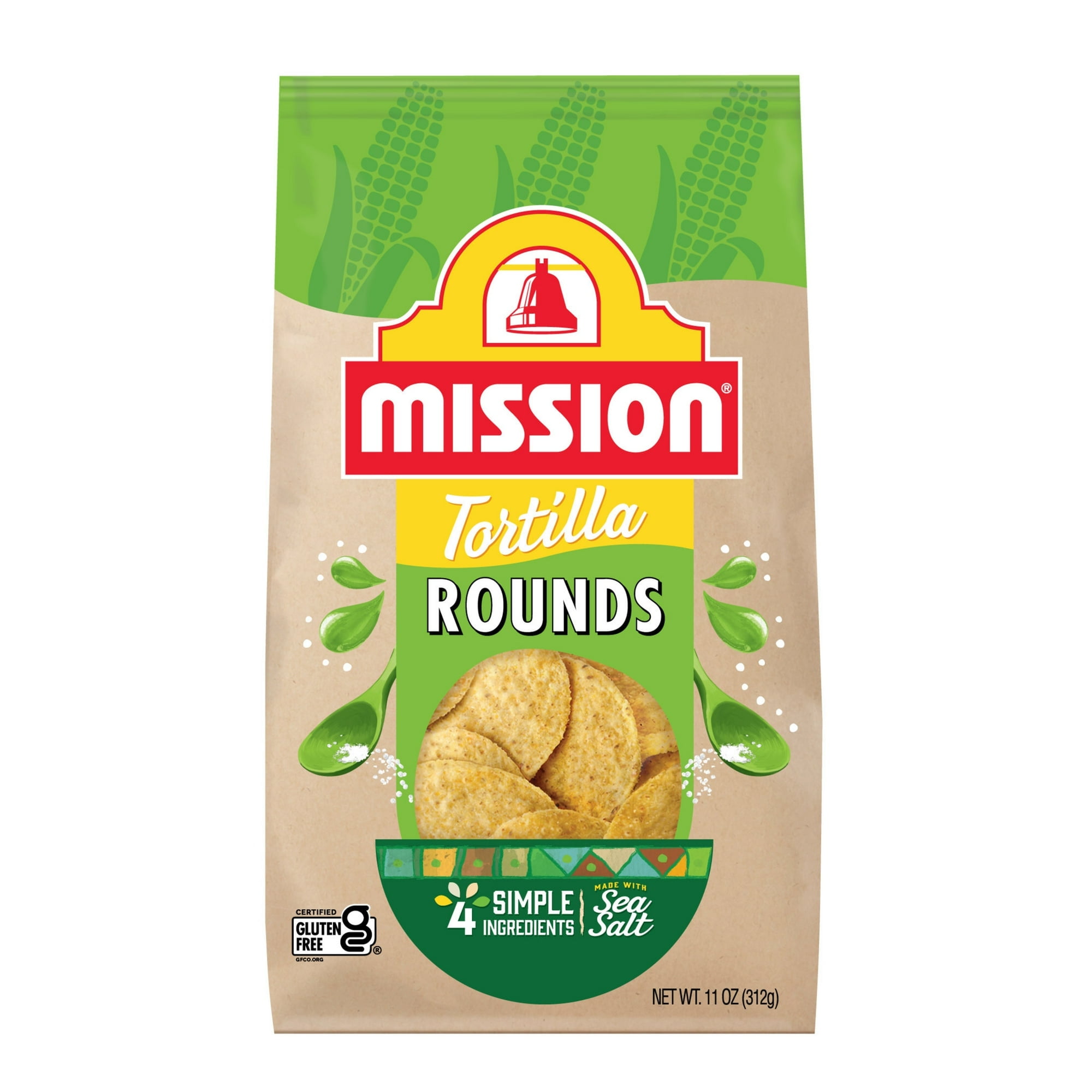 Corn Rounds Mission Yellow Corn Rounds Tortilla Chips, 11 oz, 1 Count (Pack of 6 ...