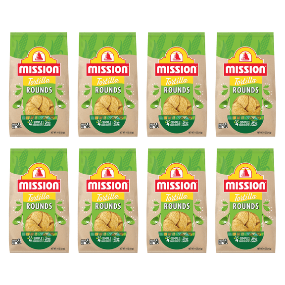 Mission Yellow Corn Rounds Tortilla Chips, 11 oz, 1 Count (Pack of 8)