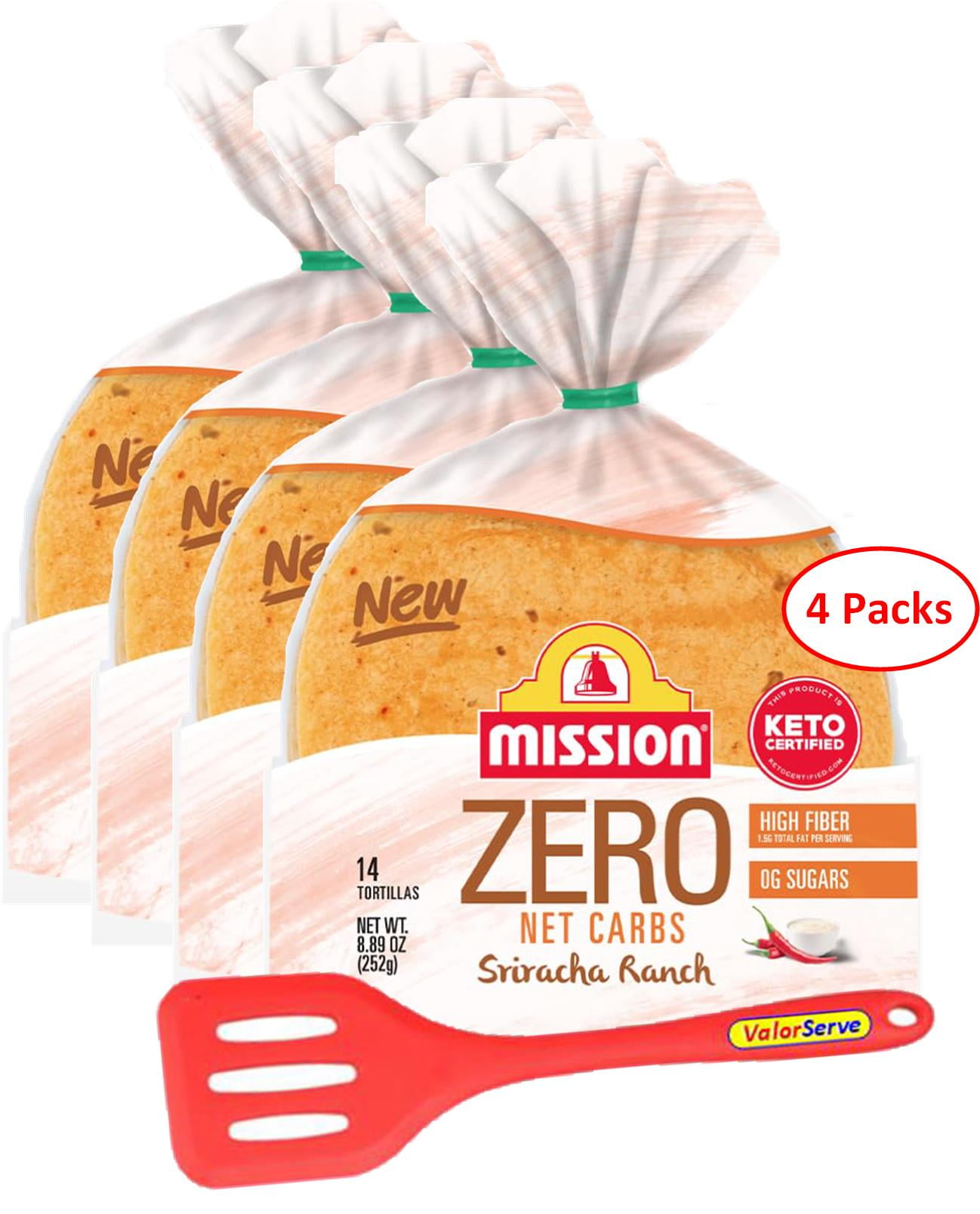Mission Zero Net Carb Sriracha Ranch Tortillas 0g Net Carbs Keto