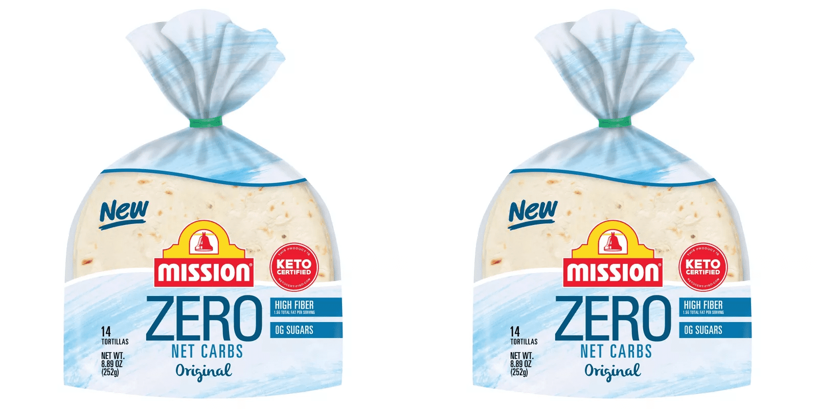Mission Street Taco Size Zero Net Carbs Original Flour Tortillas pack of 2 - Low Carb Original Street Taco Gluten Free Soft Wraps
