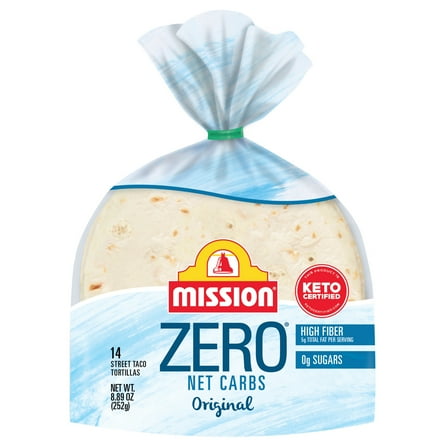 Mission Zero Net Carbs Original Flour Tortillas, Street Tacos Size, 14 Count