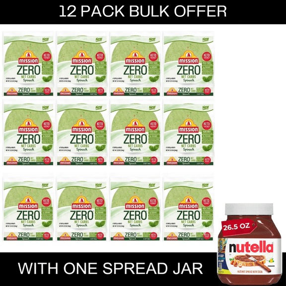 Mission Zero Net Carbs Spinach Flour Tortillas, Soft Taco Size, 8 Count