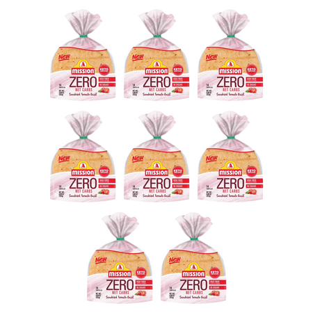 Mission Zero Net Carbs Sundried Tomato Basil Street Taco Tortillas, 8.89 oz, 14 Count (Pack of 8)