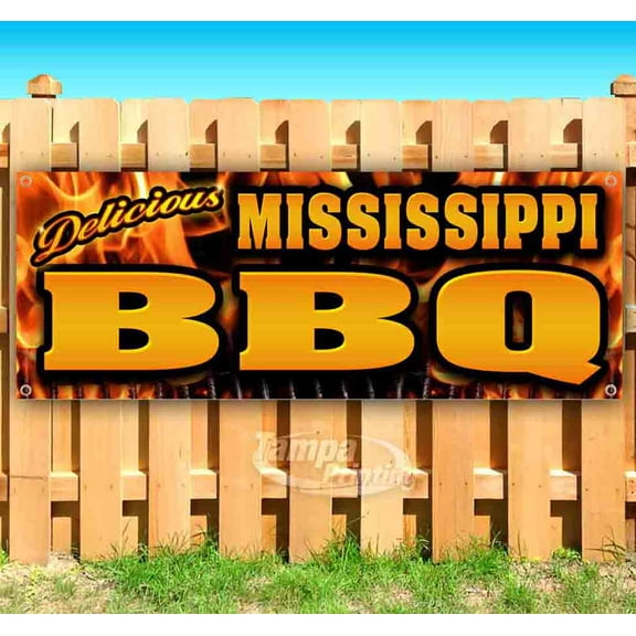 Mississippi BBQ 13 oz Vinyl Banner With Metal Grommets