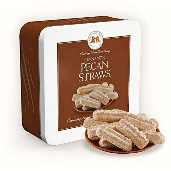 Mississippi Cheese Straw Factory Cinnamon Pecan Straws 10oz Metal Tin