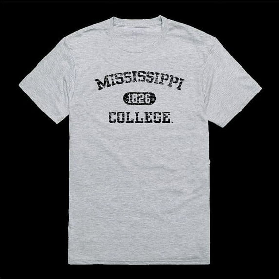 Mississippi College Choctaws Distressed Arch T-Shirt, Heather Grey - Small
