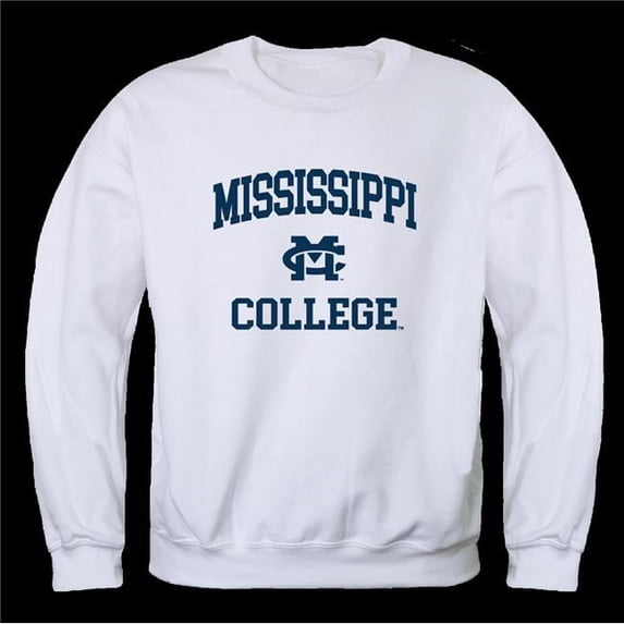 Mississippi College Choctaws Seal Crewneck Sweatshirt, White - Medium