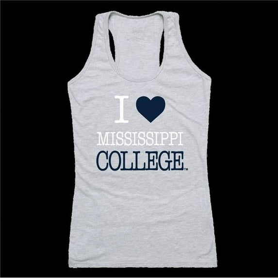 Mississippi College Choctaws Women I Love Tank Top, Heather Grey - Large