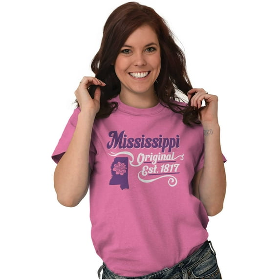 Mississippi Cute State Shape Filagree Women's Graphic T Shirt Tees Brisco Brands S