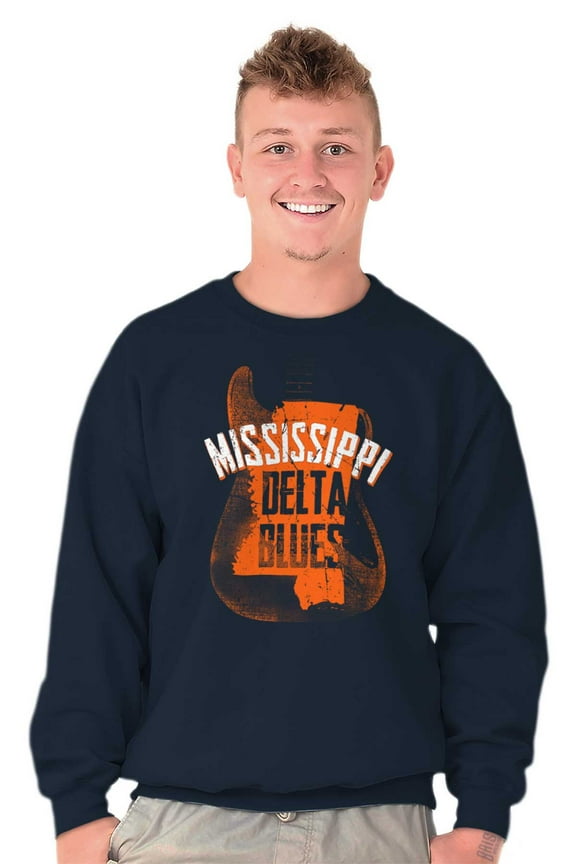 Mississippi Delta Blues Guitar Player Sweatshirt for Men or Women Brisco Brands S
