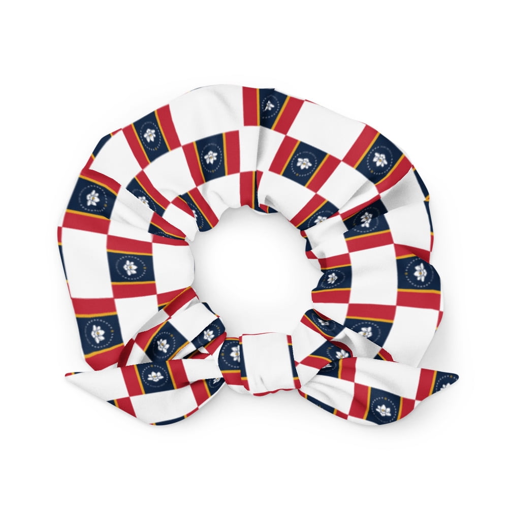 Mississippi Flag Scrunchie | Checkered State Flag Pattern
