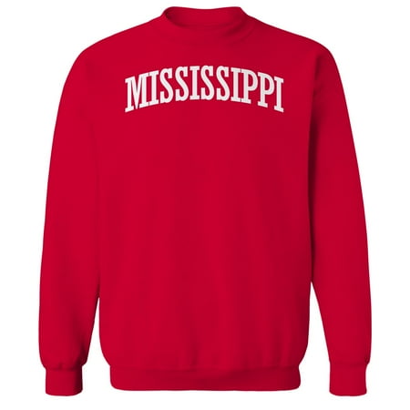 Mississippi Humor Graphic Red Men's Crewneck Sweatshirt