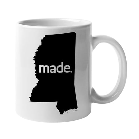 Mississippi Made & MS USA State Map, US Citizen Coffee & Tea Mug Cup (11oz)