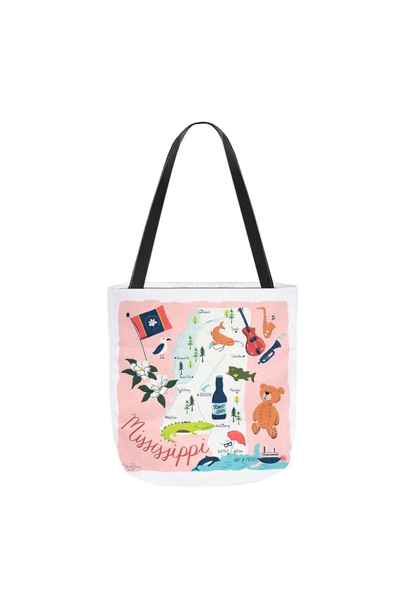 Mississippi Map 18" Tote Bag