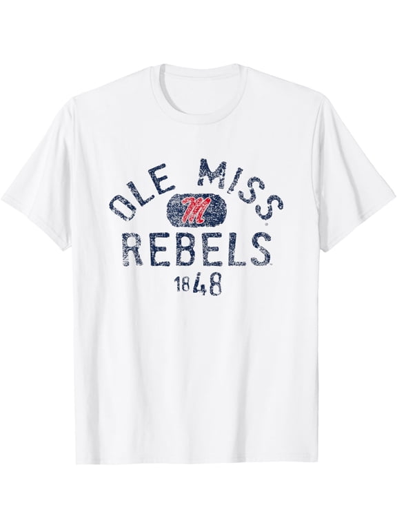 Mississippi Ole Miss Rebels 1848 Vintage Logo T-ShirtMen and women, White T-shirt, size: Extra large S-297XL