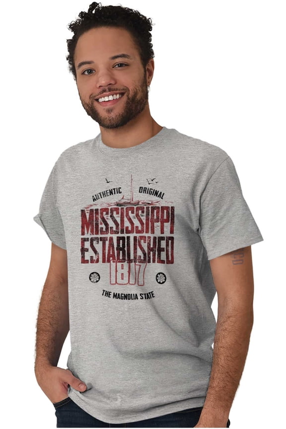 Mississippi Outdoors River Sailing Plus Size Crewneck Graphic Tee Shirt Brisco Brands 3X