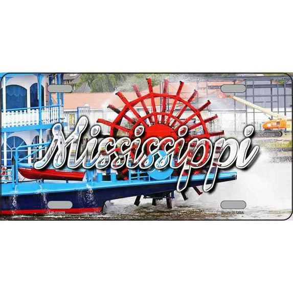Mississippi Paddle Wheel River Boat State License Plate Tag