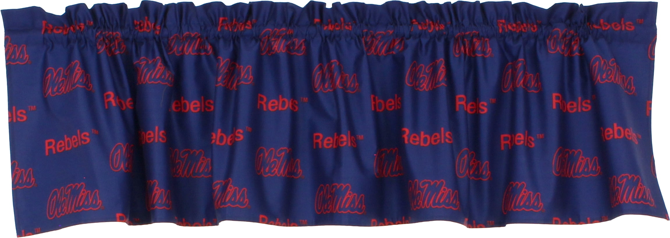 Mississippi Rebels 100% Cotton, 84" x 15" Curtain Valance, 1 Panel