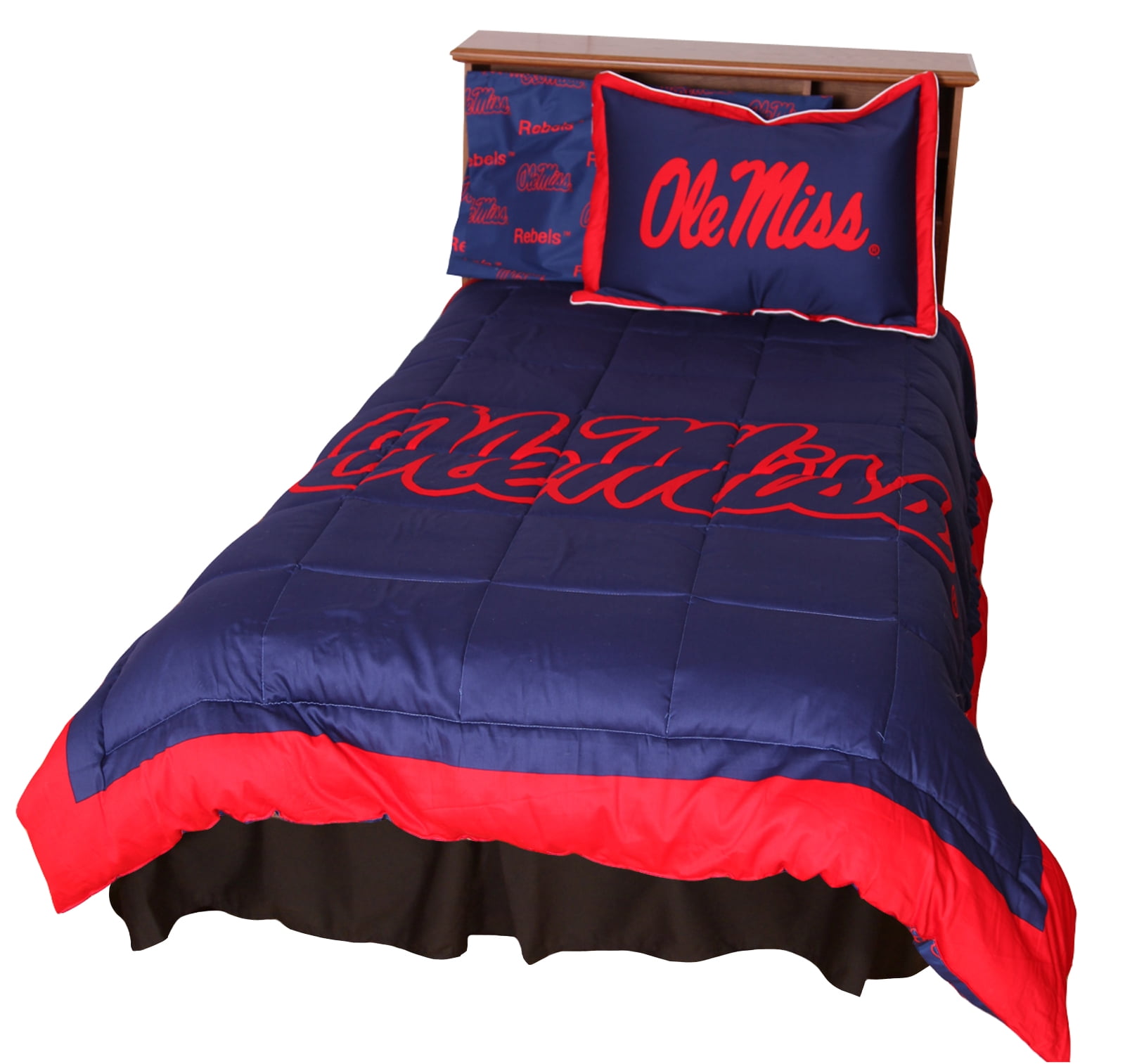 Mississippi Rebels 3 Pc Reversible Cotton Comforter Set, 1 Comforter, 2 Shams, King