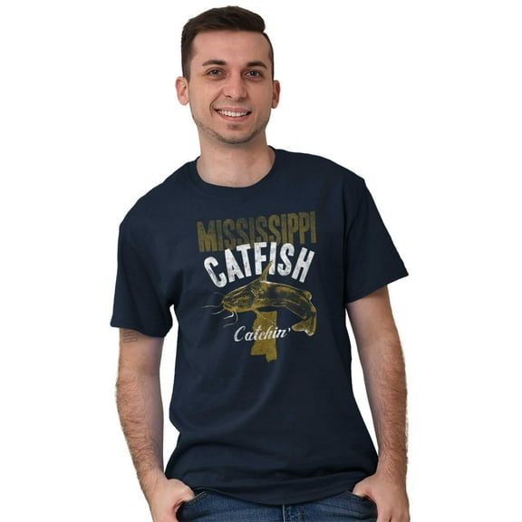 Mississippi River Catfish Souvenir Men's Graphic T Shirt Tees Brisco Brands S