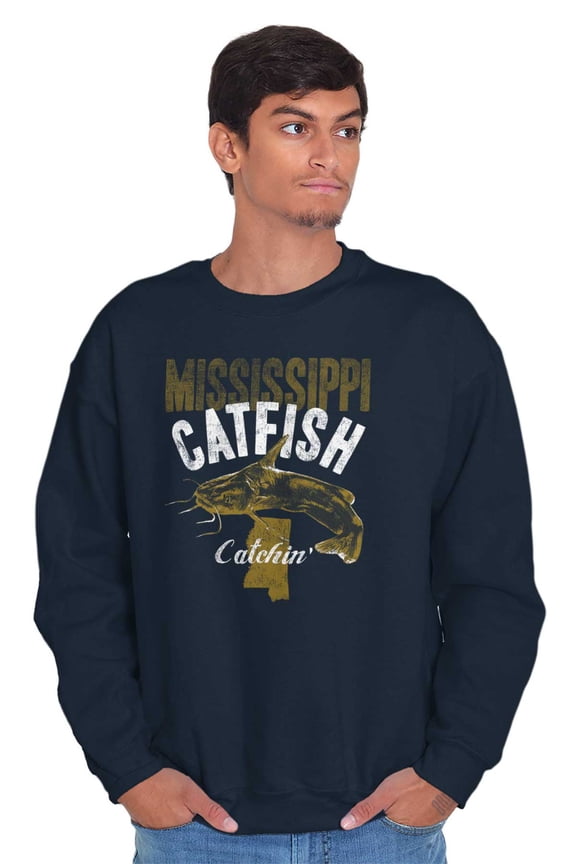 Mississippi River Catfish Souvenir Sweatshirt for Men or Women Brisco Brands X