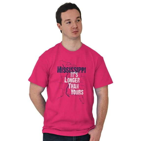 Mississippi River Longer Than Yours Plus Size Crewneck Graphic Tee Shirt Brisco Brands 4X
