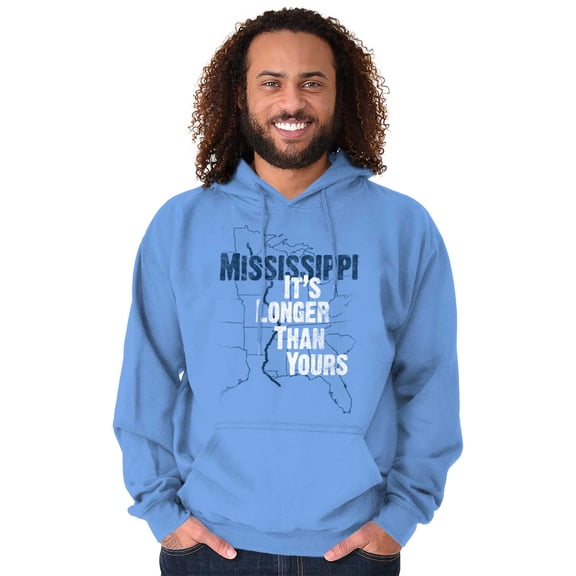 Mississippi River Longer Than Yours Unisex Plus Fleece Graphic Hoodie Brisco Brands 2X