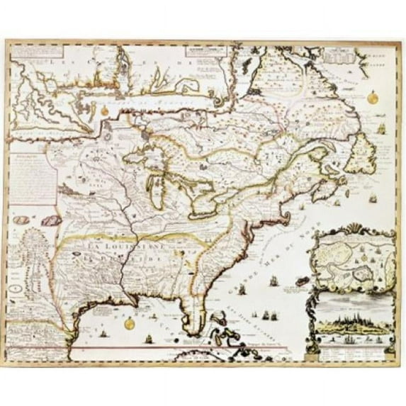 Mississippi & St. Lawrence Valley Maps 1719 Poster Print