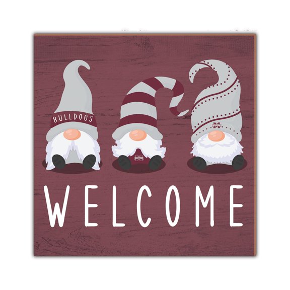 Mississippi State Bulldogs 10'' x 10'' Welcome Gnomes Sign