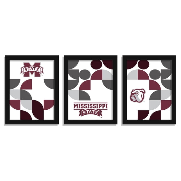 Mississippi State Bulldogs 12" x 16" Framed Minimalist Print Set